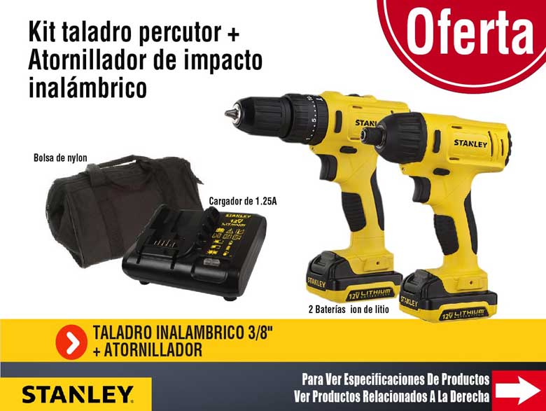 Taladro Atornillador Inalambrico 12v 2bat Stanley Scd121s2k